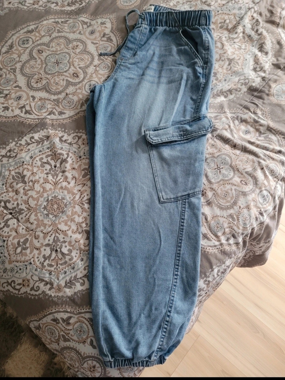 No Boundaries Light Blue Denim Drawstring Pants